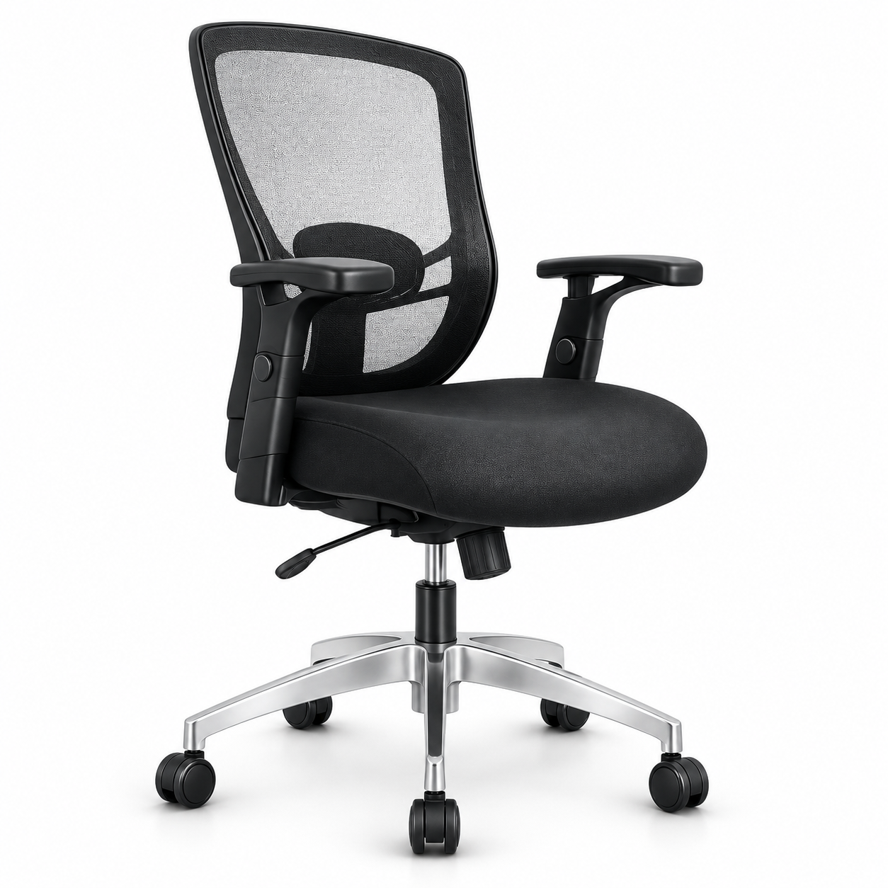 SILLA EJECUTIVA MOD. TINZO BASE ALUMINIO Y B/REG. - LAP
