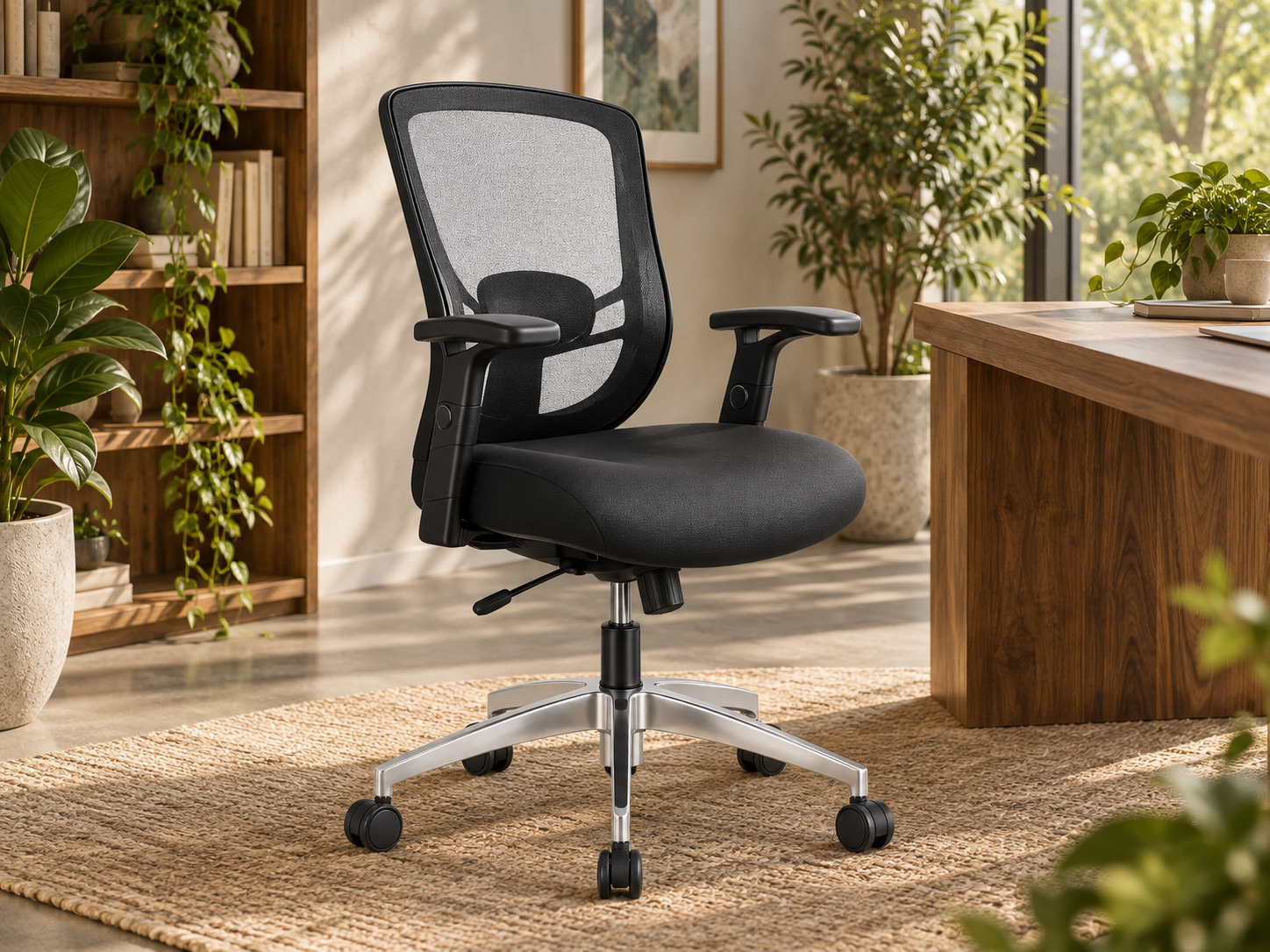 SILLA EJECUTIVA MOD. TINZO BASE ALUMINIO Y B/REG. - LAP - Imagen 2